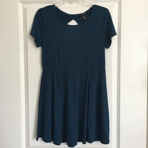 Open Back Blue Dress